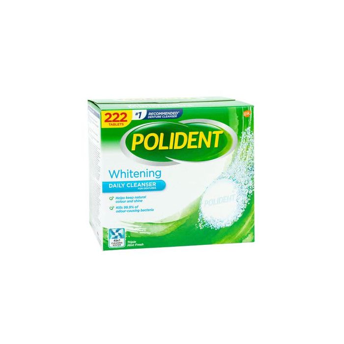 Polident Whitening Daily Cleanser Tablets for Dentures