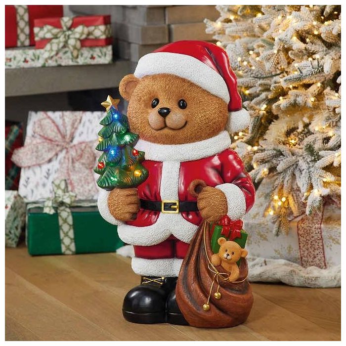 Bear Greeter with Christmas Tree