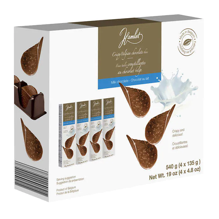 Crispy Belgian Milk Chocolate Thins 4 x 135 g