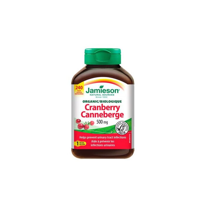 Jamieson 500mg Organic Cranberry Vegan Capsules