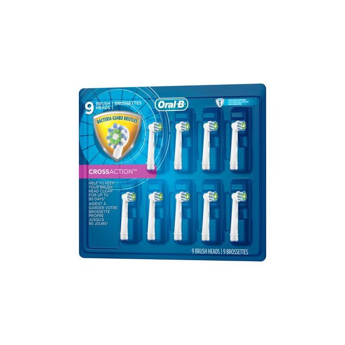 Oral-B CrossAction Electric Toothbrush Replacement Heads With Bacteria Guard