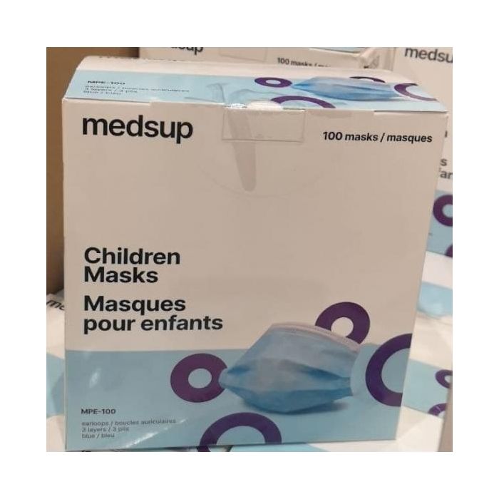 MedSup Disposable 3 Layer Face Masks For Kids [100 Masks]
