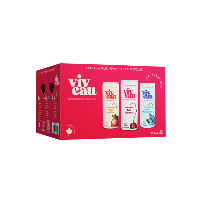 Viveau Sparkling Water Mixed Pack 12 x 250 mL