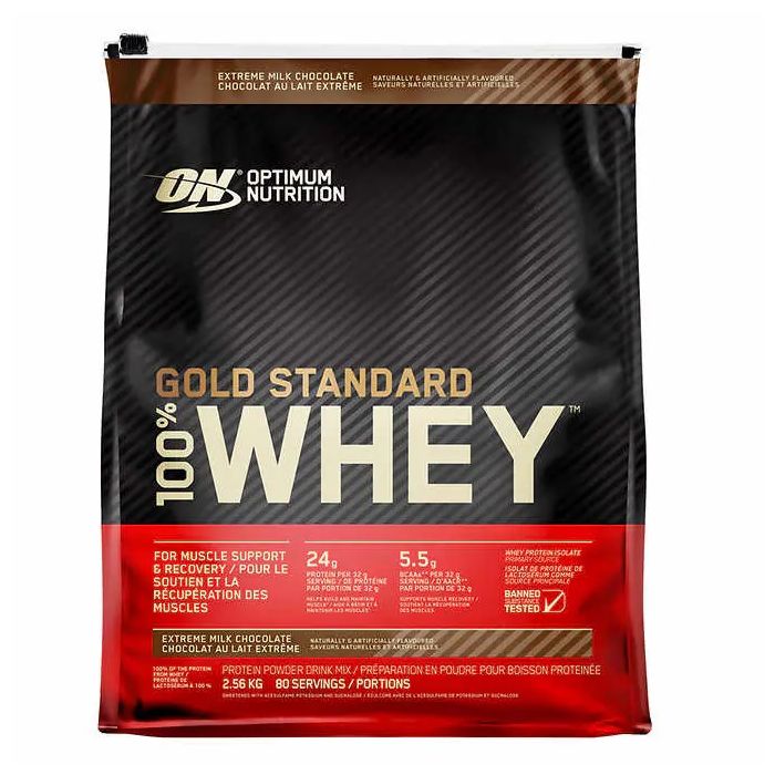 Optimum Nutrition 100% Whey Protein, Extreme Chocolate 2.56 KG