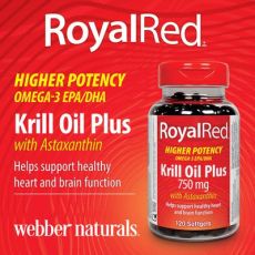 Weber Naturals 750 mg Royal Red Krill Oil Plus With Astaxanthin